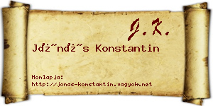 Jónás Konstantin névjegykártya