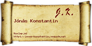 Jónás Konstantin névjegykártya